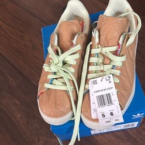 Adidas Kids Campus 80 Crop Tan Sneakers